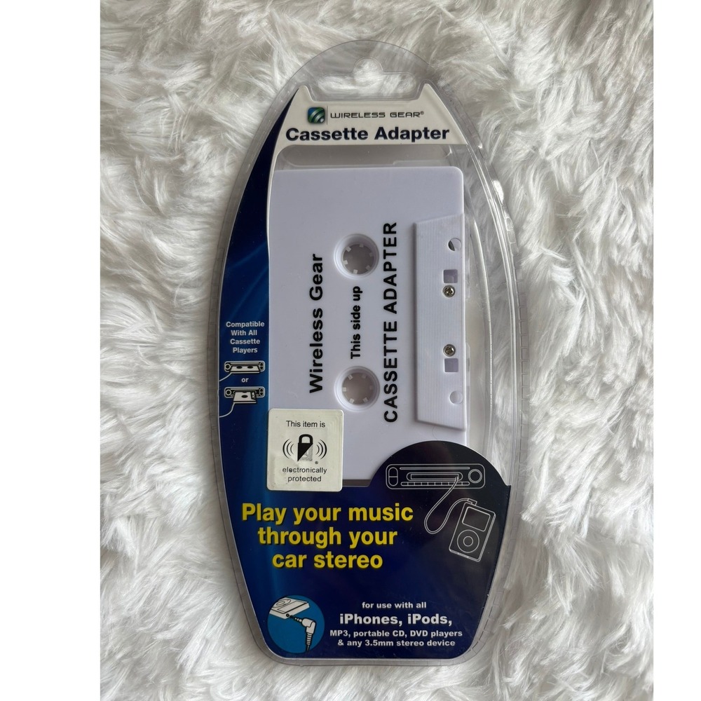 Wireless Gear G0243 Car Cassette Adapter 3.5mm Aux for iPhone iPod MP3 White